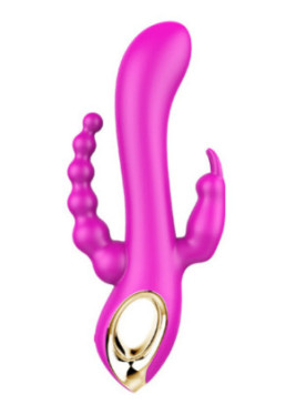 Vibromasseur Rabbit  rose  avec chapelet vibrant - TOZ-024PNK
